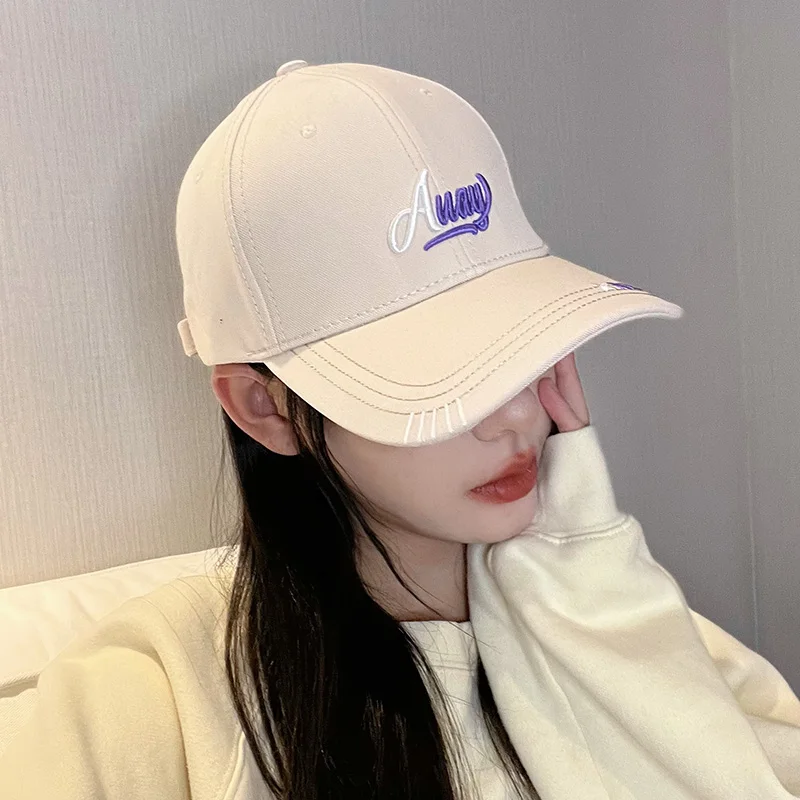 

Duck cap 2023 new summer female hard top big head around baseball cap male visor sunscreen round face suitable for hats