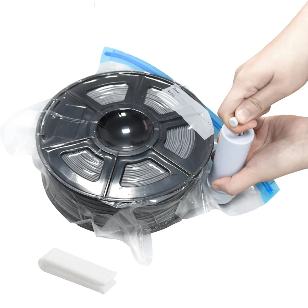 Filament Vacuum Storage Bags Keep Material Dry PLA ABS TPU PETG 1Kg 3D Printer Part Avoid Moisture Consumable Safekeeping 2 Clip