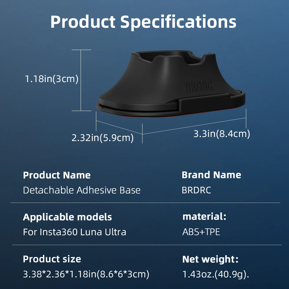 Breiter Desktop-Ständer Armaturenbrett-Autohalterung für Insta360 Luna Ultra Charge Abnehmbarer Klebehalter Vlog-Kit Zubehör – Detail 12
