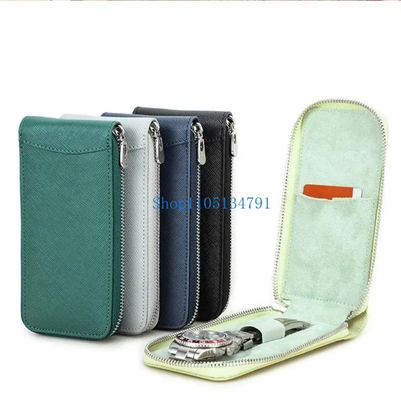 

98km Watch Case Watch Display Case Watch Preservation Box Watch Storage Bag Leather Texture Present for Watch Enthusiasts