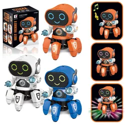 Intelligent Electric Dancing Robot Toys for Kids with LED Flashing Lights and Music Walking Robot Toys for Boys Girls Xmas Gifts