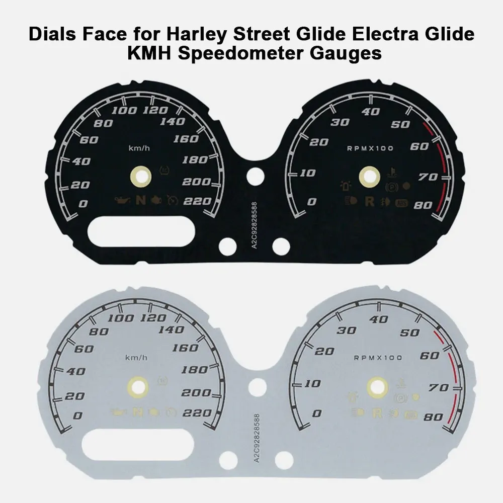 

Motorcycle Counter Dials Face for Harley Street Glide Electra Glide Speedometer KMH Gauges