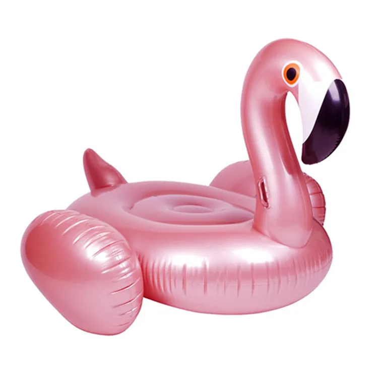 Nouveau Épaissi Or Rose Flamant Flottant Vidange sur Jouet Gonflable Flamant Rose Flottant Rangée Anneau de Natation Gonflable Jouet