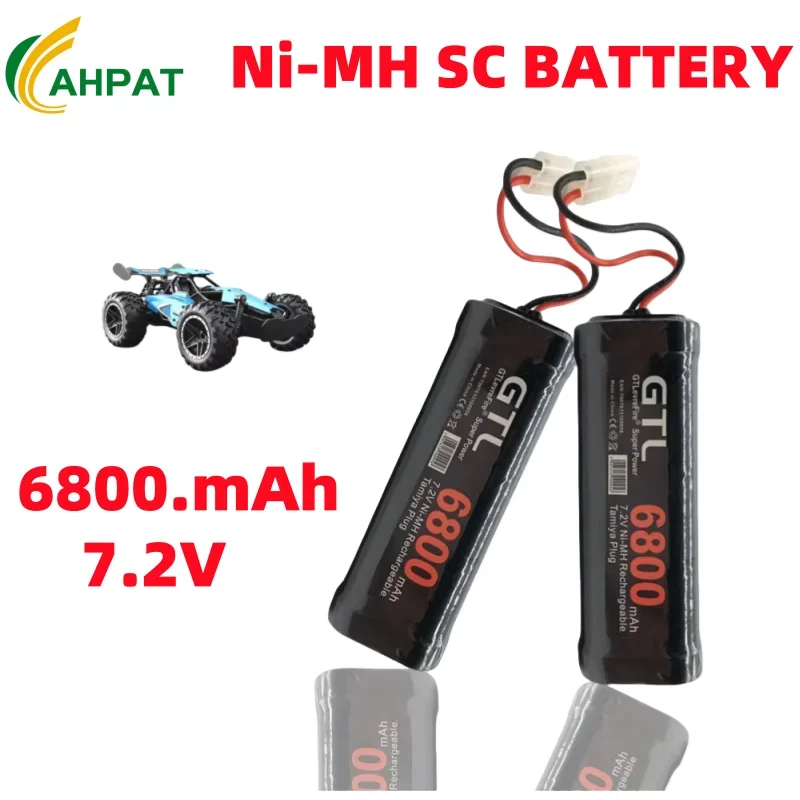 7.2V 6800mAh NiMH Replacement RC Battery with Tamiya Discharge Connector for RC Toys Racing Cars Boat Aircraft