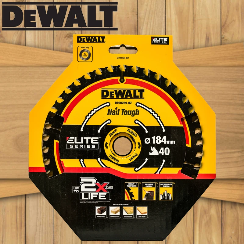 DEWALT DT90259 2X Life brzeszczot do piły tarczowej 184MM * 40T zęby uniwersalna tarcza do cięcia drewna części do narzędzi załączniki