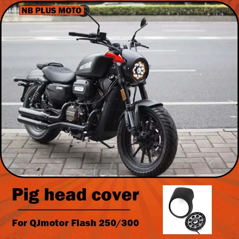 【Premium】For QJMOTOR Flash 250 Modified Headlights: Flash 300 High-Brightness Headlamps. Specialized front cover accessory for “