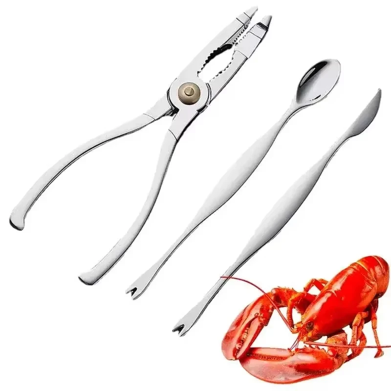 Three-Piece Crab Peeling Set Stainless Steel Kitchen Crab Peelers Quick Crab Peel Hairy Crab Removal Tool Three-Piece Set