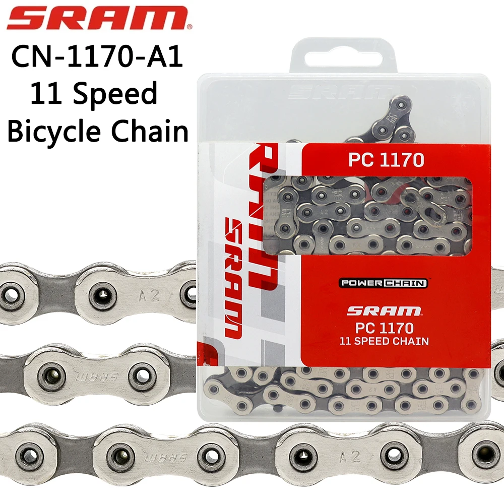 

Велосипедная цепь SRAM PC 1170, 11 скоростей, CN-1170-A1, 120 звеньев, цепь POWERLOCK, сплошной штифт для шоссейного велосипеда MTB, оригинальные детали