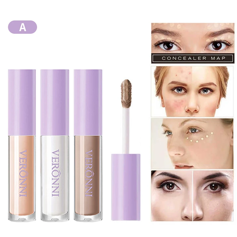 Liquid Concealer 3 Pcs Concealer is suitable for dark circles and the entire face, covering up to 24 hours to wear in a makeup