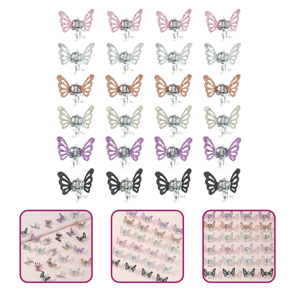 

24 Pcs Butterfly Hair Clip Claw Clips for Kids Mini Alloy Women Girl Accessories