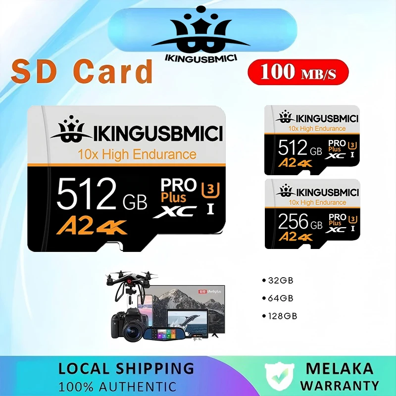 Ultra HD Memory Card Micro TF SD Card SD Cards TF Cards 64GB 32GB 256GB 512GB Fast Read Write Waterproof A1 for Camera Mobile