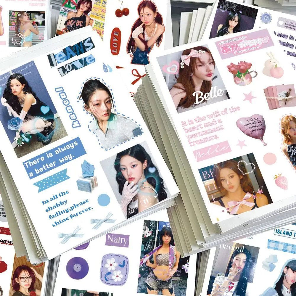 8pcs Korean Idol KISS OF LIFE Korean Creative Stickers JULIE NATTY Collage Materials Waterproof Stickers HANEUL Fans Gifts