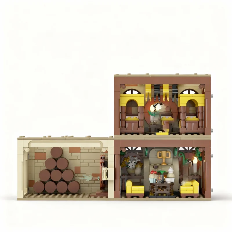 769pcs MOC Harry Hufflep Ff Common Room Modular Model Toys Building Blocks Architecture Christmas Gifts Kids Brick DIY Idea