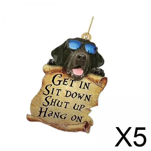 

Creative Dog Car Ornament Acrylic Hanging Sign for Interior Car Decor Rearview Mirror Accessories Gift