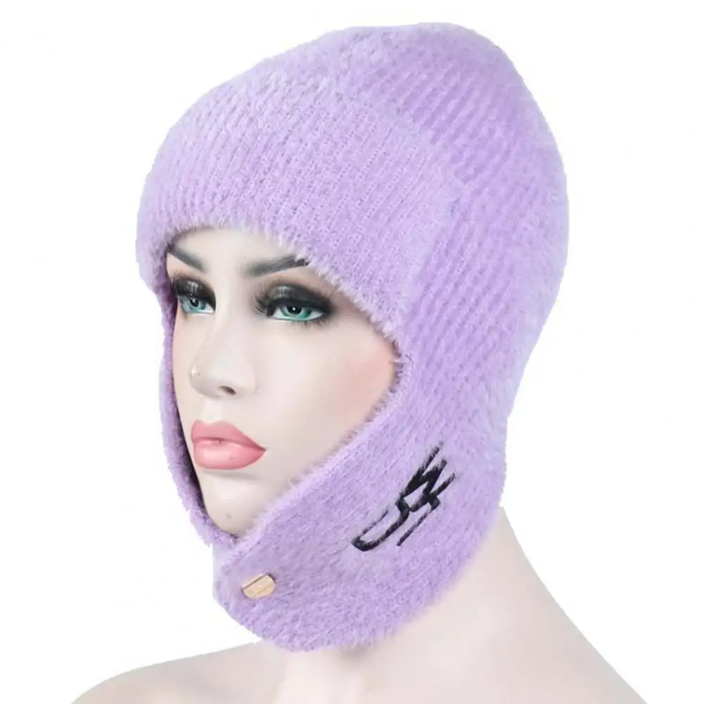 Useful Snow Knit Ear Protection Cabbie Cap Daily Costume Winter Warm Knit Hat Knit Warm Snow Ski Outdoor Caps for Lady