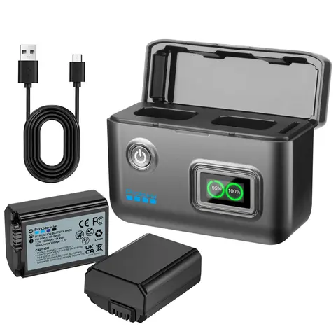 2000mAh NP-FW50 Battery And Fast Charger For Sony ZV-E10, A7, A7R, A7RII, A7II, A7SII, A7S, a3000, a5000, a6000, a6300, a6400