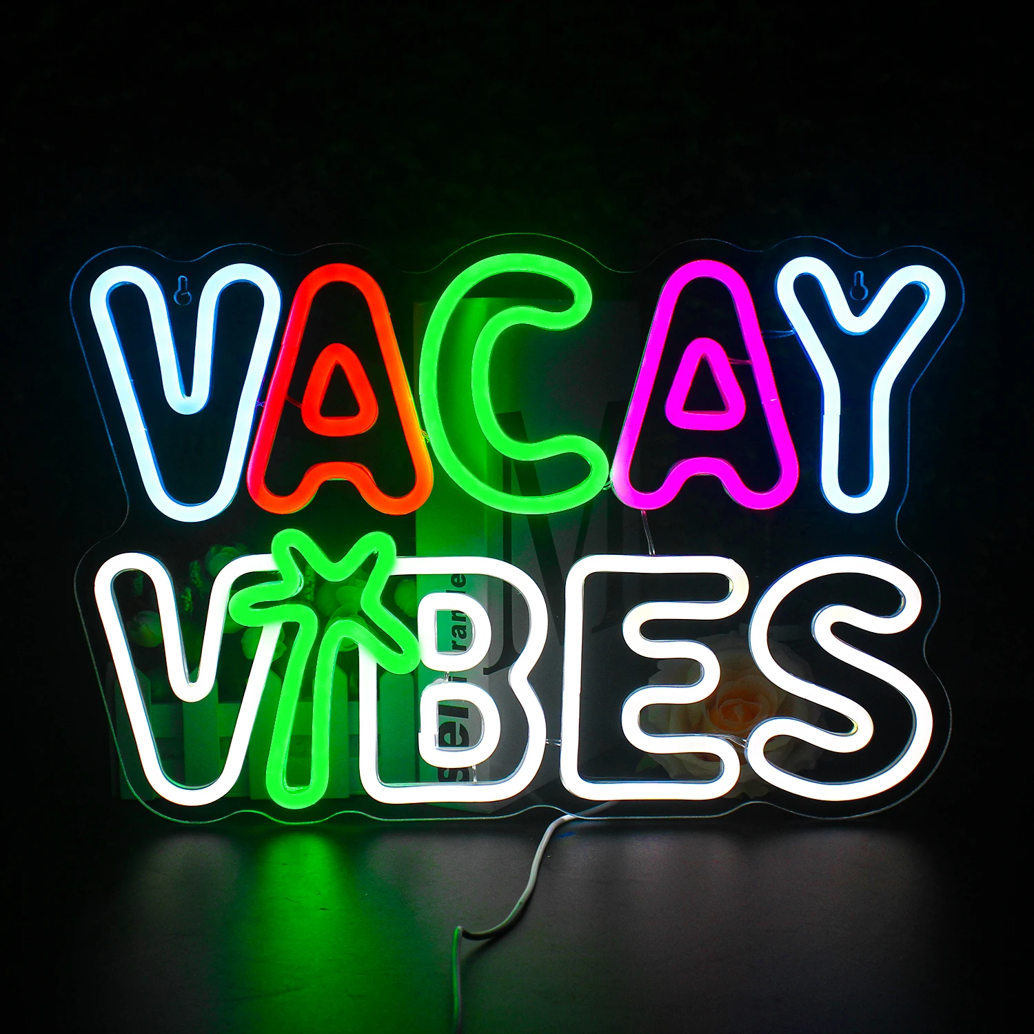

LED Neon Light VACAY TBES Neon Signs for Club Luminous Wedding Party Game Room Store Wall Hangings USB Acrylic Art Neon