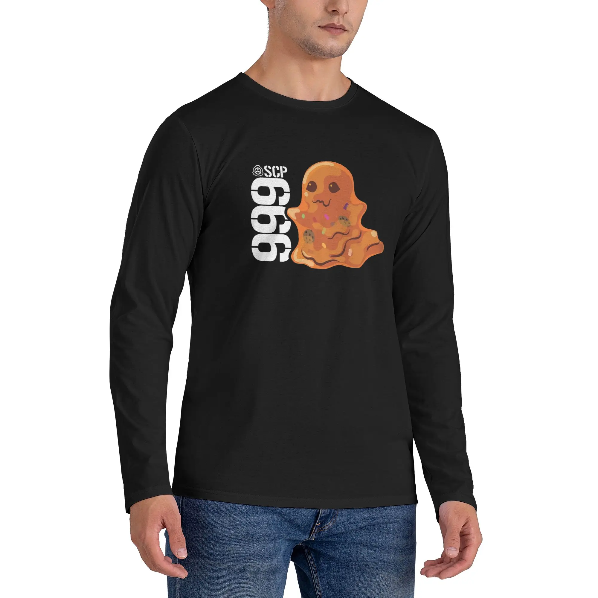 

SCP 999 Tickle Monster SCP Foundation Men's Long Sleeved T-shirt Breathable Round Neck T shirts Spring and Autumn Men tops