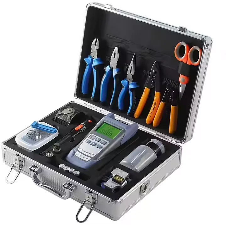 2025 hot sale FTTH Fiber Optic Toolkit for Optical Installations Includes All Necessary Tools for Cable Cutting Terminal SC Opti