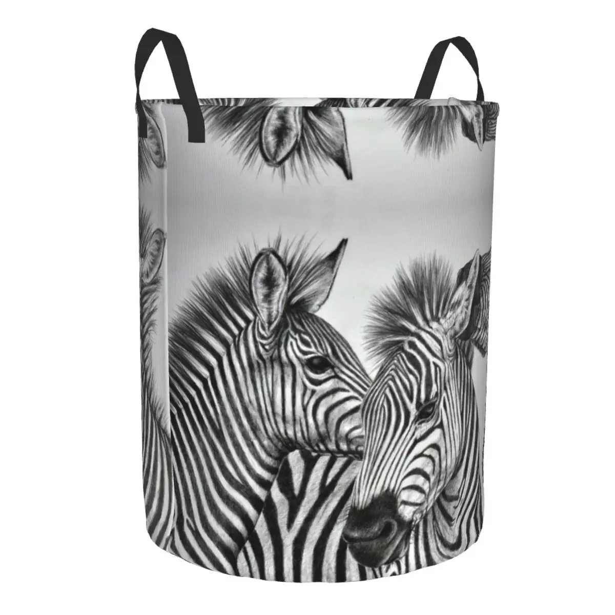 Waterproof Storage Bag Funny Zebras Household Dirty Laundry Basket Folding Storage Bucket Clothes Organizer