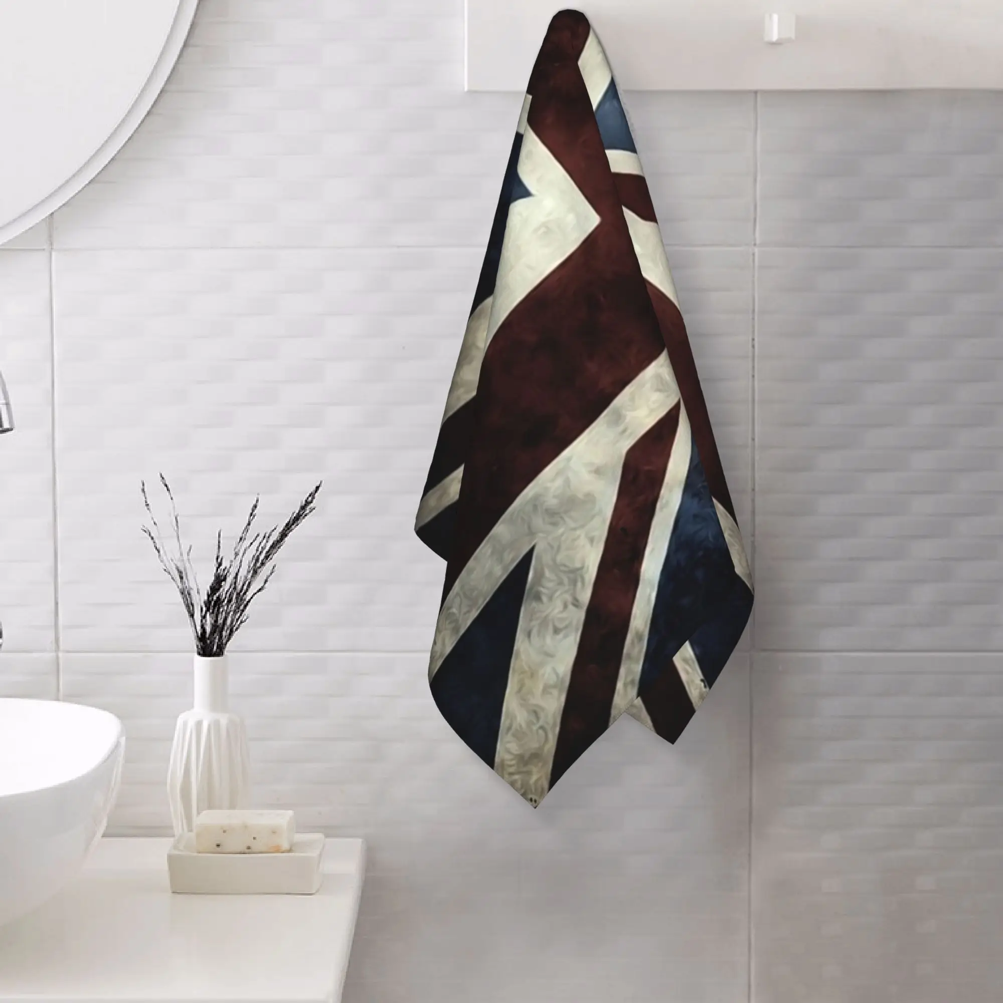 Custom Union Jack Flag Of The UK Soft Face Towel Quick Dry Pool Bath Cotton Towels Breathable