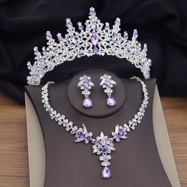 Purple costume jewelry sets hot sale