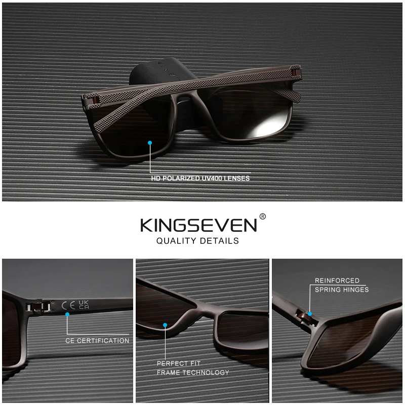 KINGSEVEN 2024 Polarized Sunglasses Women Driving Classic Square Frame Sun Glasses sunglasses for Men Outdoor Travel