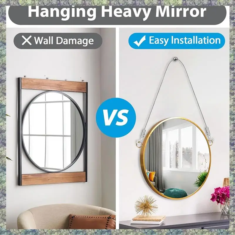 

WON 8 шт. регулируемый комплект проводов для подвешивания картин, комплект проводов для подвешивания рамы и зеркала, сверхмощная проволока из нержавеющей стали 6,6 футов