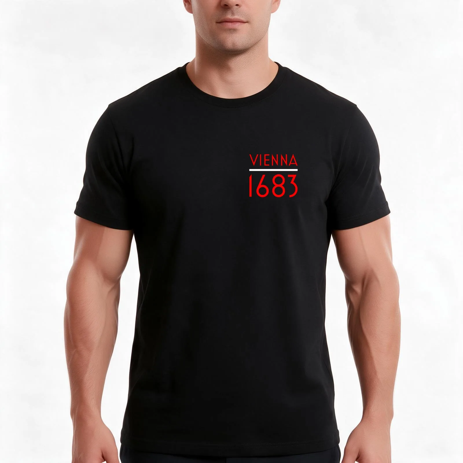 Vienna 1683 T-Shirt, Summer Casual Cotton Tee, Oversized Streetwear Tops, Vintage Graphic Print, Loose Fit Short Sleeve