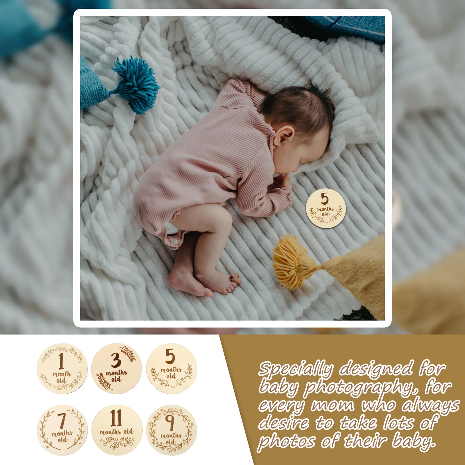 

6Pcs Baby Monthly Cards Meticulously Crafted Adorable Designs Newborn Shower Gift Milestones Keepsakes Baby Monthly Cards