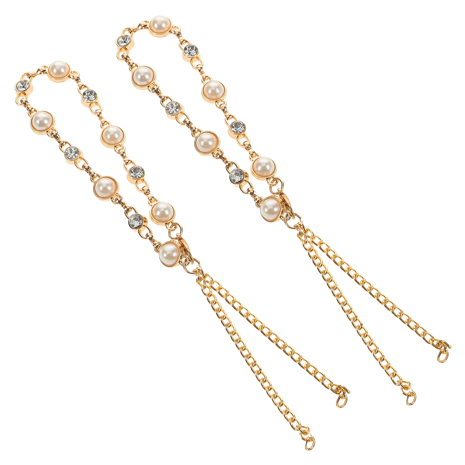 

Diamond Encrusted High Heel Straps Bling Chains Rhinestone Ankle Laces Alloy Pressure Relief Comfortable Extenders Shoe Bracelet