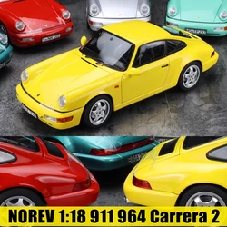 NOREV 1:18 Porsche 911 Carrera 2 Cabriolet 1990 Car Model Alloy Personal Collection Sent To Friends Company Display