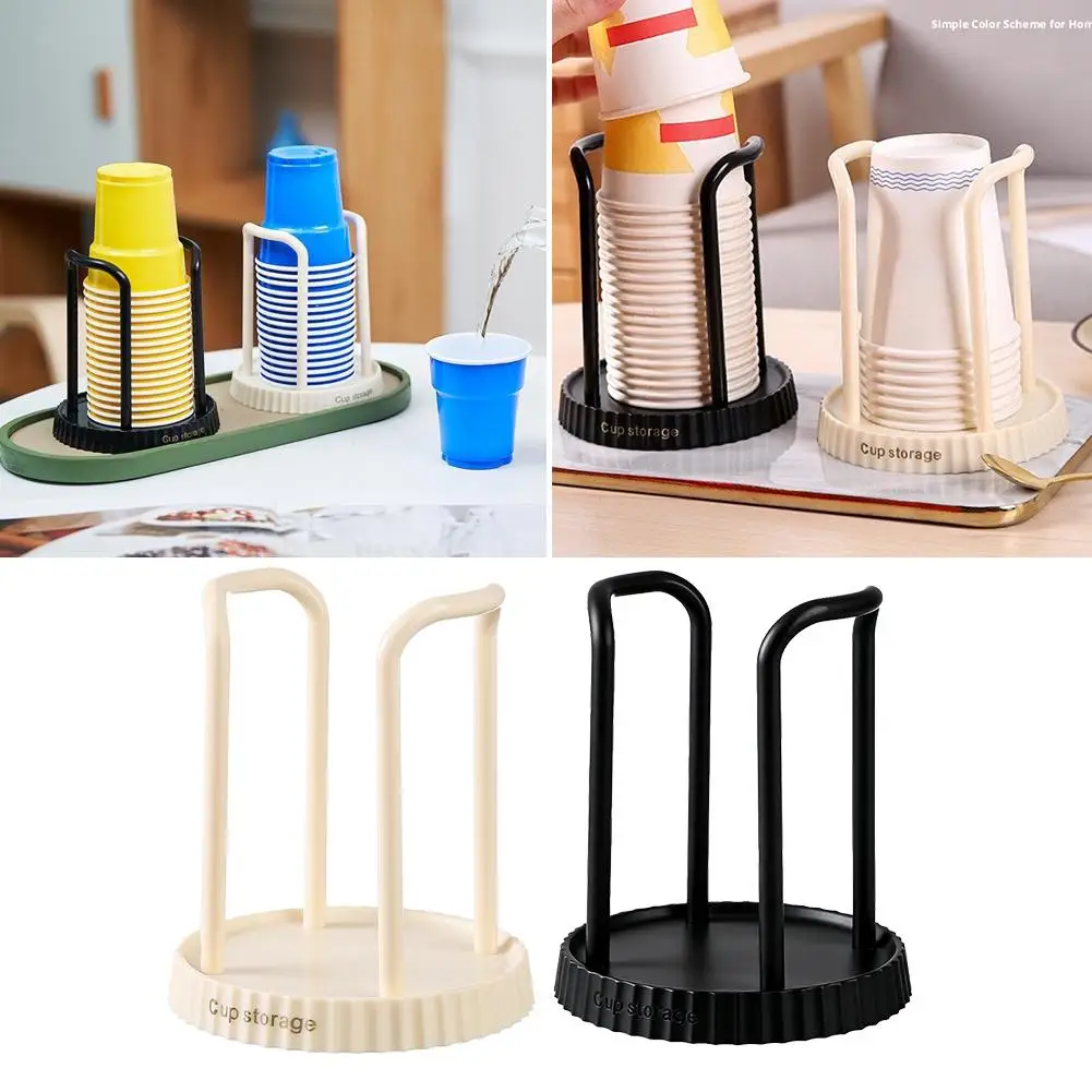 Disposable Cup Storage Holder Rack Shelf Water Tea Cups Plastic Dispenser Mug Display Stand Organizer Home Organization Supplies view 3