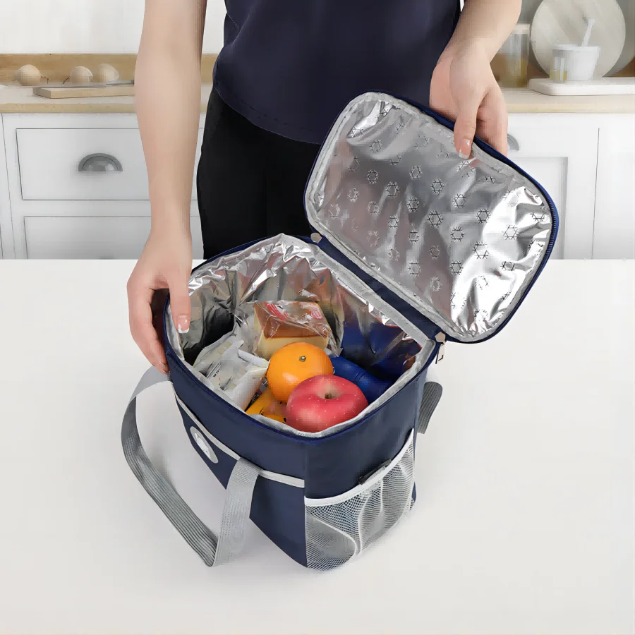 1pc Outdoor Picnic Bag Large Capacity Ice Pack,Home Insulation Bag Portable Lunch Box Bag Aluminum Foil Thickened Insulation Bag