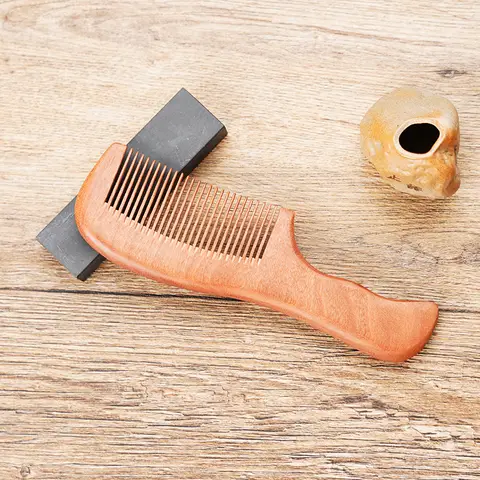 Handgjord hårkam i persikoträ, traditionell österländsk estetik, klassisk formad träkonst, hårvårdsverktyg av högsta kvalitet 8 best sales vintage hårkam - №7