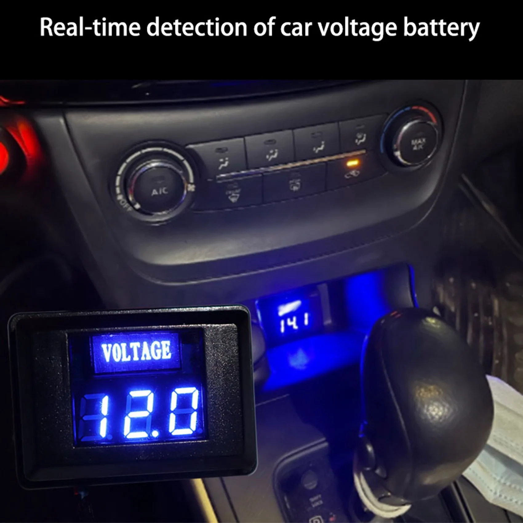 12V Digital Voltmeter Voltage Tester Gauge Bright LED Display for Car Motor RV Blue