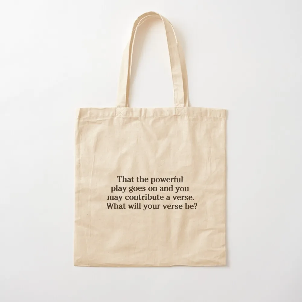 dead poets society Tote Bag shopping trolley bag Women's beach bags Canvas Tote Bag