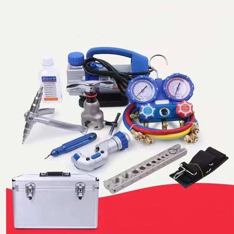 Air Conditioning Refrigeration Repair Kit with Vacuum Pump Tube Expander Tools for Home Appliance Maintenance