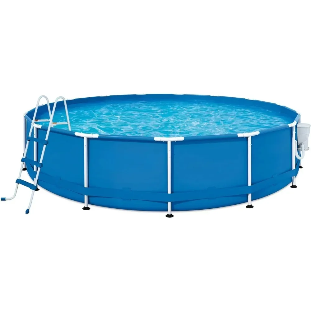 

Pools Swimming Outdoor Garden Pool for the Whole 12' x 30" Big Family Ground Cloth Blue and Ladder Large Assesories Frame