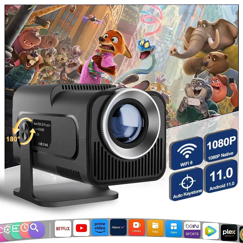 Proyektor HY320 HD, Mendukung Video 4K, Resolusi 1280*720P Desain Portabel, Dengan Remote Control, Membawa Pengalaman Home Theater