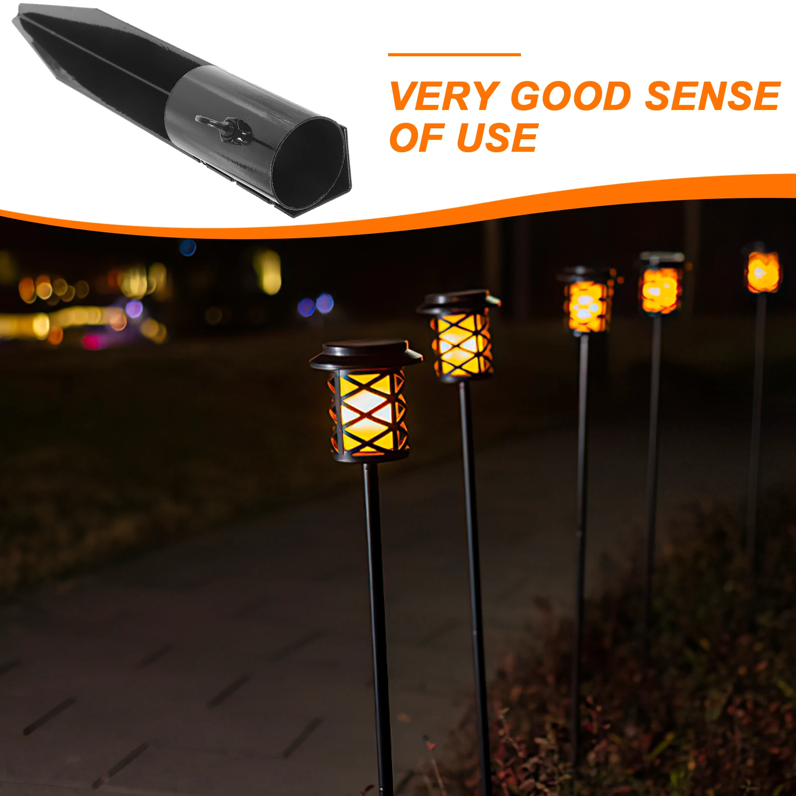

Solar Lamp Pile Replacement Stakes for Lights Landscape Lighting Spikes Outdoor Ground Metal Decorations Garden