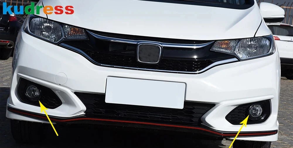 

For Honda Fit Jazz 2018 2019 Chrome Front Fog Light Lamp Cover Trim Head Foglight Foglamp Bezel Trims Car Accessories