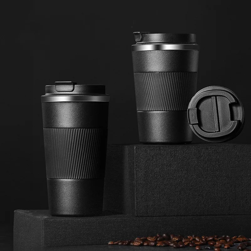 Stainless Steel Coffee Mug Beer Mug Drink Cup With Anti-Slip Vacuum Lnsulation Leak-Proof Cover Car Travel Water Cup 13oz/17oz