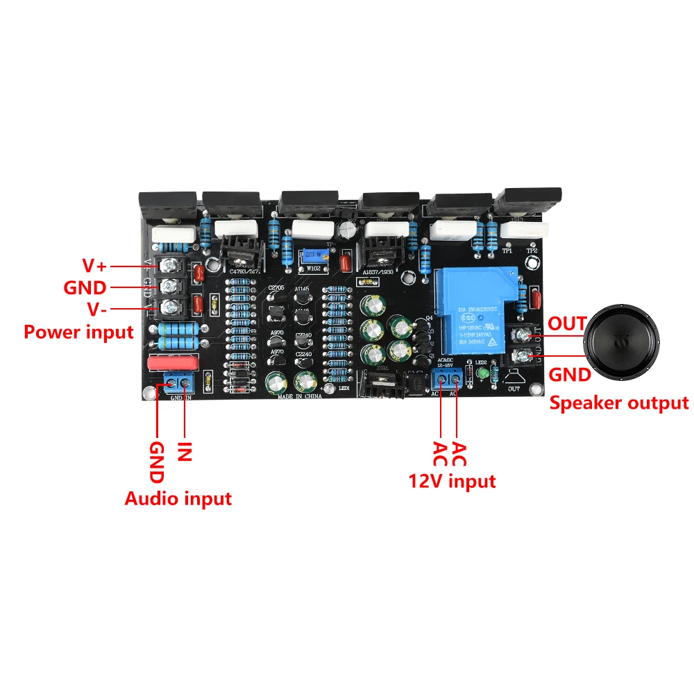 300W Mono Power Amplifier 1943+5200 Hifi High-Power Audio Amplifier Board With Speaker Protection DC 20V-90V image 4