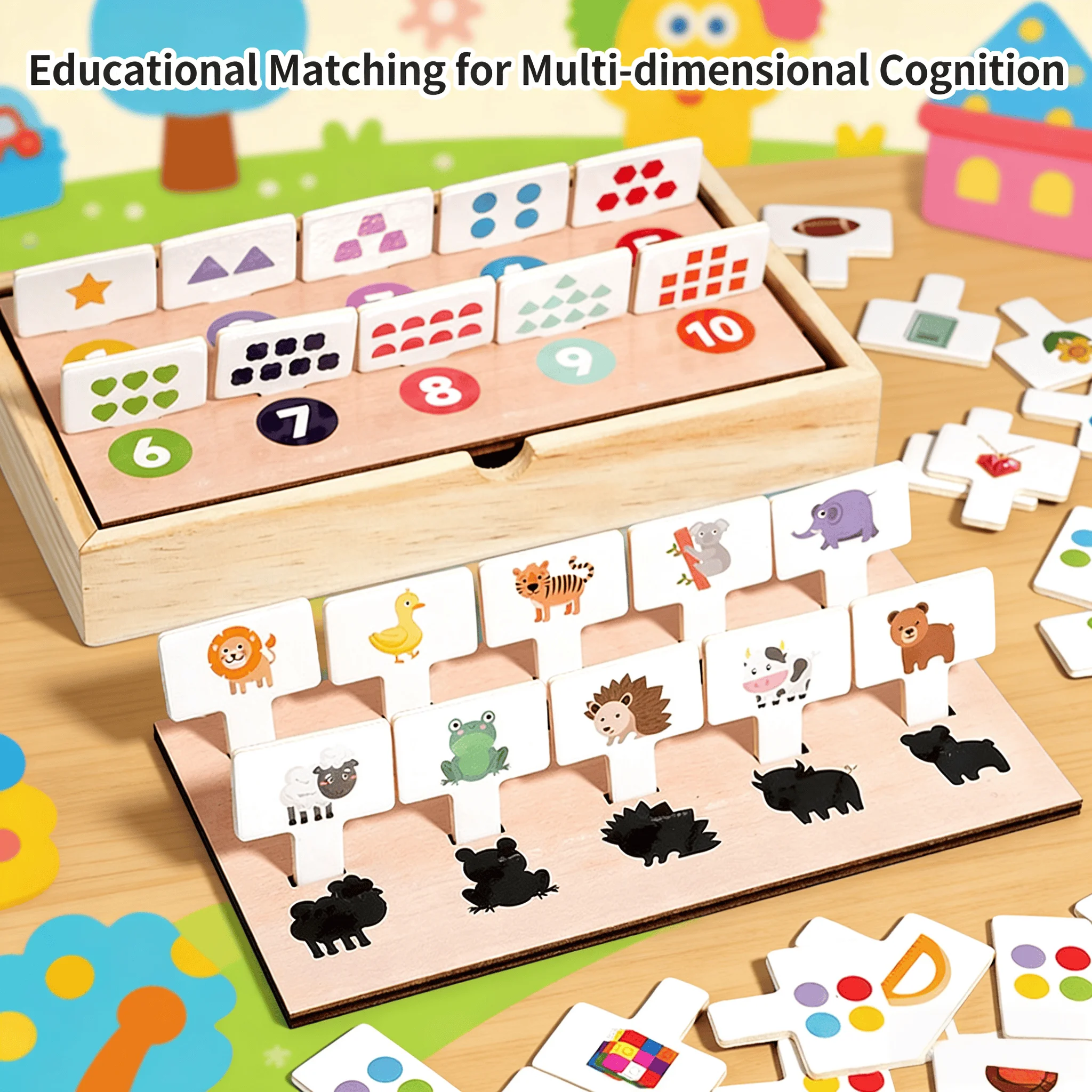 

Деревянный многофункциональный игровой набор Монтессори: Экологичная развивающая игрушка для детей, портативный ящик для хранения, для детей от 3 лет, обучающий