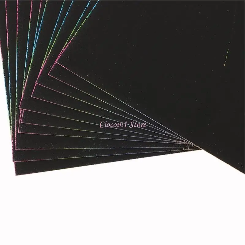 Y1UB 10 枚 マジックスクラッチアート画用紙と描画スティック子供のおもちゃのギフト