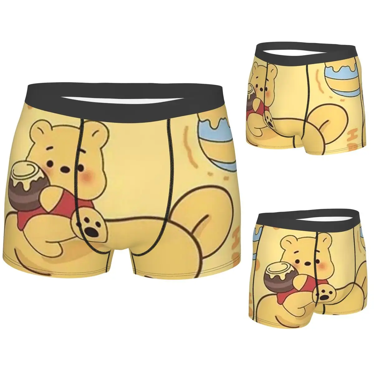 

Трусы-боксеры, шорты с рисунком Винни-Пуха, мужские трусы, удобное нижнее белье для мужчин, подарок бойфренду