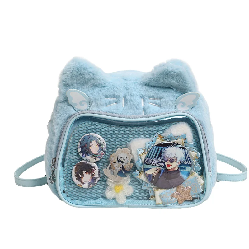 Sweet Cute Cat Pink Mini Backpack Women Harajuku Aesthetic Plush Soft Ita  Bag Messenger Bag Student Kawaii Backpacks - AliExpress 1524