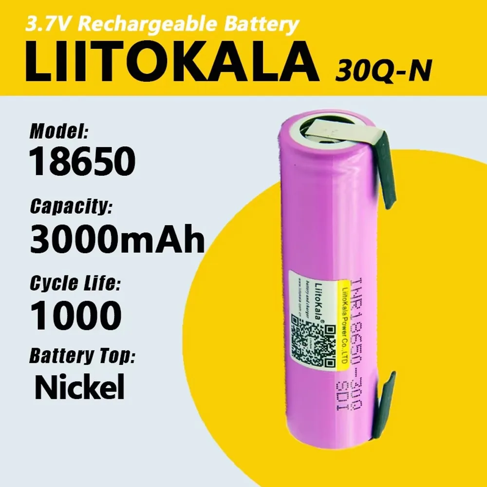 Liitokala 30Q 3000mAh 18650 Akumulator o Wysokiej Mocy Rozładowania, Duży Prąd Rozładowania 30A + DIY Nicke ​ ​ ​ ​ ​ ​ ​ — zdjęcie produktu 6