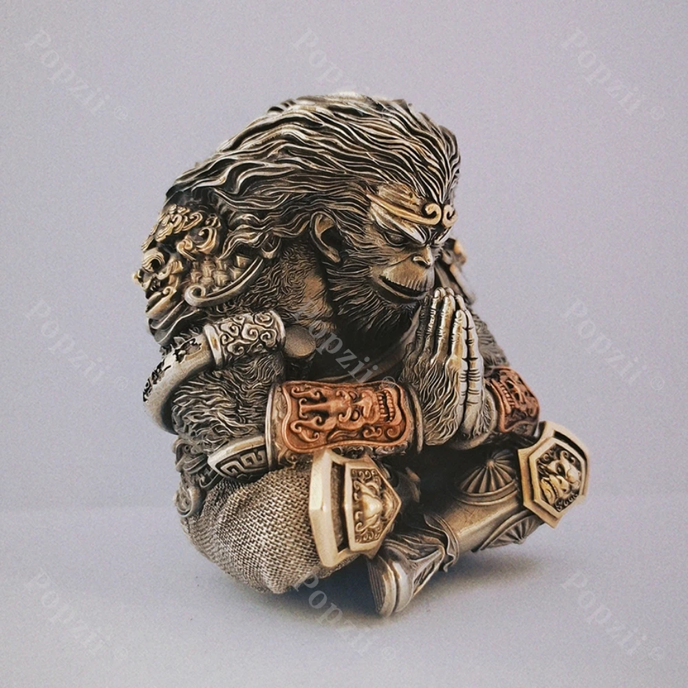 LEYANG WuKong White Copper Brass Carving Handmade Polished Aged EDC Table Ornament Adult Sensory Toys Cool Gadget